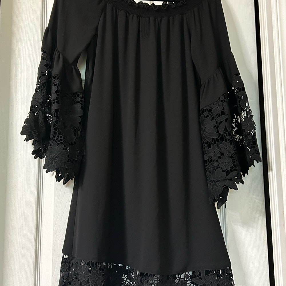 Joseph Ribkoff Black Smocked Dress